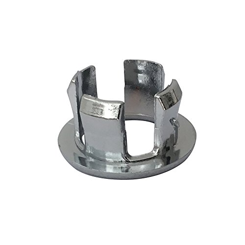 Kitchen Bathroom Basin Sink Hole Round Trim Chrome Overflow Cover Replacement Part, Pack of 4