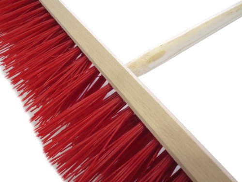 Straßenbesen 60 cm inkl. Holz-Besenstiel 140 cm Elaston rot für groben Schmutz/rauhe Böden Kehrbesen