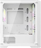 CiT Vento Micro-ATX Gaming PC Case Mesh Tempered Glass 4 ARGB Fans White view 10