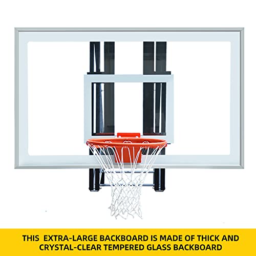 Basketball Hoop Roof Mount, Includes 60'' CrystalClear Tempered Glass