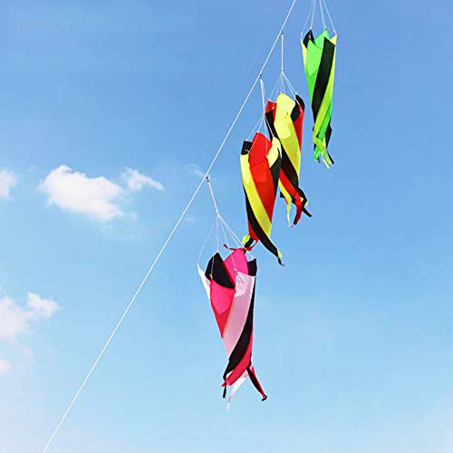 Besra Colorful Kite Tail Outdoor Garden Windsock Spinner Spiral Waterproof Tear-Proof Kite Accessories