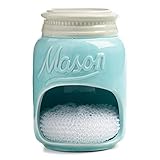 Mason Jar Ceramic Sponge Scrubber Holder with Sponge - Blue by WM