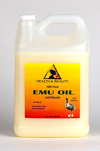 Emu Oil Australian Organic Triple Refined Premium Quality Natural 100% Pure 128 oz, 7 LB, 1 gal