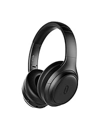 TaoTronics activo de cancelación de ruido auriculares Bluetooth, sobre la oreja Auriculares inalámbricos, Dual controladores de con graves potentes (25 horas de reproducción, AptX alta claridad de sonido) (reacondicionado certificado), Negro