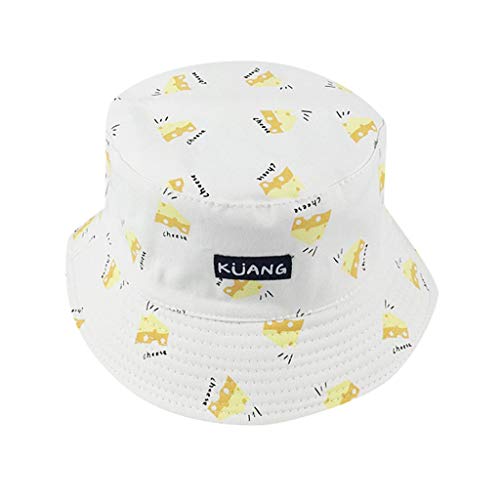 XGao Bucket Hats for Women, Bucket Hats for Men, Bucket Hat, Unisex Bucket Hat Women Men Adult Double Sided Wear Banana Fisherman Sunscreen Outdoors Cap Visor Travel Yellow (White)