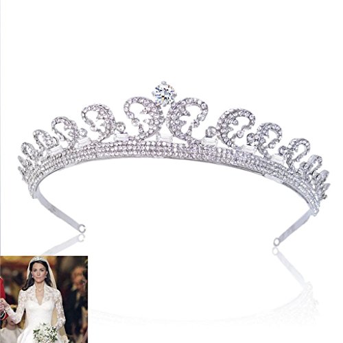 EVER FAITH Princess Inspired Royal Wedding Hair Crown Tiara Clear Austrian Crystal