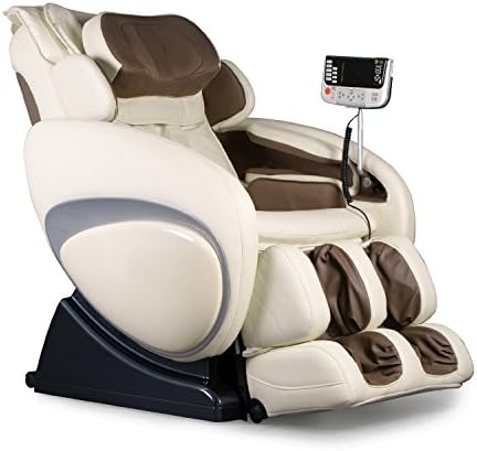Therapeutic Massage Chair Recliner - High Tech Shiatsu Massager with Body Scan Therapy &amp; Zero Gravity Technology - CREAM