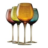 Colored Goblet Wine Glasses, Multicolor, Set of 4, 16 oz. 8.75