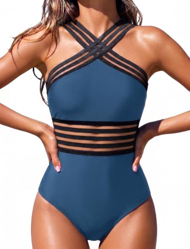 Hilor Women Tummy Control One Piece Swimsuit