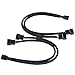 eBoot 4 Pack PWM Fan Splitter Cable Sleeved Braided Y Splitter Computer PC Fan Power Cable 1 to 2 Converter (Black)