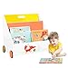 labebe - Kid Bookshelf Wood, Small Book Storage for 1-5-Year-Old, 3-Shelf Bookcase for Bedroom, Book Display Case White for Girl/Boy, 3 Tier Mobile Bookrack with Wheels, Low Square Book Cabinet - Fox
