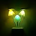 Night Light with Smart Sensor,0.7W Plug-in,Romantic Color Change,Mushroom&Lotus Leaf Lamp,(Pack of 4)