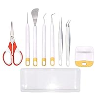 ABDQPC Craft Weeding Tools Set Craft Tool Bundle Basic Set with Storage Box for Silhouettes, Cameos, Lettering(9pcs)