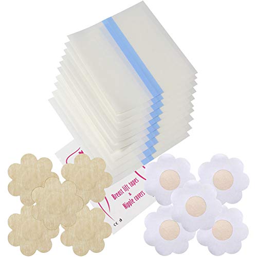MIILYE Breast Lift Tape+Nipple Covers Concealer Invisible Titty Adhesive Stickers for Cup A B C D DD