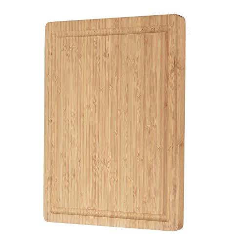 ZESPROKA Extra Large Bamboo Cutting Board (16 x 12 x 1 Inches) with Juice Grooves -Wooden Chopping Board for Meat, Vegetables, Fruit&Cheese - Non Slip & Non Stick Design- Butcher Block for Kitchen - Thumbnail 6