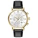 Bulova Classic Chronograph Mens Stainless Steel with Black Leather Strap, Gold-Tone (Model: 97B155)