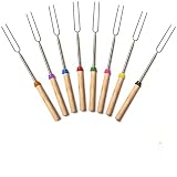 Marshmallow Roasting Sticks ,Marshmallow Sticks Kit Extending Roaster 32 Inch Set Of 8 Telescoping Stainless Steel. Smores Skewers & Hot Dog Forks Kids Camping Campfire Fire Pit Accessories.FREE Pouch