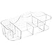 mDesign Large Plastic Divided Portable Storage Organizer Caddy Tote Bin with Handle for Kitchen - Holds Cleaning Supplies, Window Cleaner, Dust Cloths, Sponges - Lumiere Collection - Clear