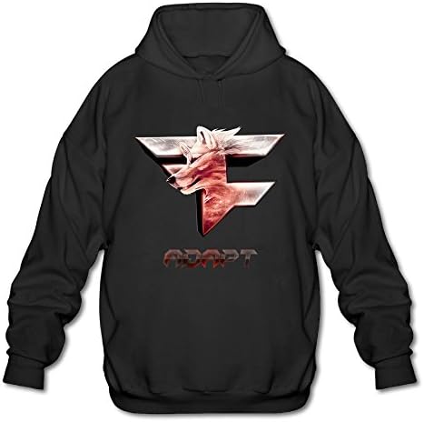Ichenquxi Men With Cap Pocketless Hoodie Printed Faze Logo
