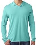 Yoga Clothing For You Mens TriBlend Lightweight Hoodie Tee, Medium Tahiti Blue