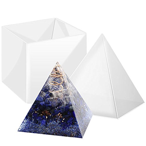 Funshowcase Pyramid Resin Epoxy Mold for Jewelry Making, Polymer Clay, Soap Making, Cabochon Gemstone Crafting Projects Extra Large 6x6"