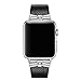 Secbolt Leather Bands Compatible Apple Watch Band 38mm 40mm iWatch Series 6 5 4 3 2 1 SE, Slim Replacement Wristband Strap Stainless Steel Buckle, Black