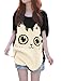 Allegra K Women Cat T Shirt Dolman Sleeve Loose Summer Tops