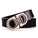 Royalours Mens Smooth Leather Belt 33mm Wide (31-33, Black Gold)
