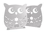 Owl Wonderland Bookends - Cute Lightweight Baby Owls - Great Decor for Little Ones Nursery, Childrens Bedroom, Kids Playroom or Fun Owllover Gift for Office (White)