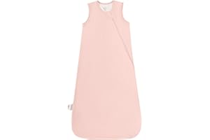 EASYFI Supersoft Rayon Made from Bamboo Sleep Sack 6-12 Months 1.0 Tog Toddler Sleep Sack Baby Wearable Blanket with 2-Way Zipper Unisex Sleeping Bag for Babies All-year-around - Pink