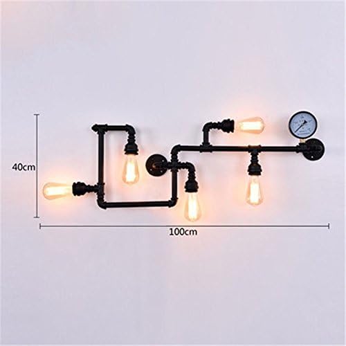 Wall lamp Bracket Light Sconces Industrial Rust Hose Retro E27led Living Room Bedroom bar Cafe 5 Heads Blak