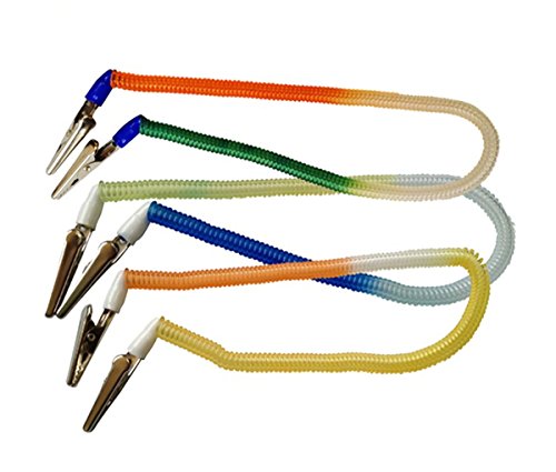 Dental Plastic Spring Chain Metal Clips Napkin Holder Bib Clips Apron Towel Napkin Clip Lanyard Neck Strap Napkin Chain for Elderly Adult Baby Colour Random (Pack of 4 )