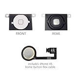 Original iPhone 4s Homebutton Home Button with Flex Cable includes Key Cap Rubber Gasket White
