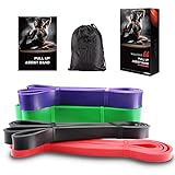 Whatafit Pull Up Assist Bands-Set of 4-Best Resistance Stretch Band for Men & Women. Crossfit Assistance Band for Exercise, Chin Ups, Powerlifting, Training, Gyms, Mobility Home Fitness-Single or Set