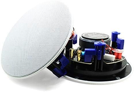 Herdio 4 Inches Ceiling Speakers Wall Mounted Speaker Amplifier Water Resistant Ceiling Speakers For Bathroom Home Kitchen Bedroom,compatible with Bluetooth