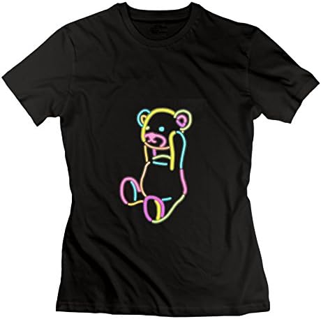 Neon Control Bear Women's Crewneck High Quality Short Sleeve Tees