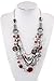 Bocar Newest Multi Layer Chain Crystal Colored Glaze Statement Women Necklace (NK-10061)