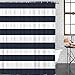 Fabric Shower Curtain: Nautical Stripe Design (Navy and White) 70