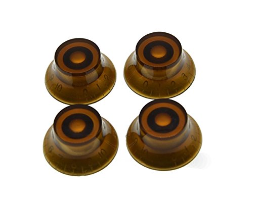 KAISH 4pcs Amber LP Guitar Bell Knobs Top Hat Knobs for Les Paul