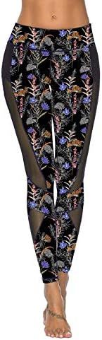 SOUTEAM Womens Workout Athletic Sports Leggings Printed Activewear Yoga Pants with Pocket