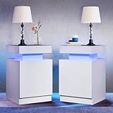 oneinmil Nightstand Set of 2 with LED Lights,Night