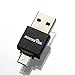 [USB & Micro USB 2 in 1] Rocketek Mini Micro SD Card Reader/OTG Adapter for Android Smartphone Tablet and PC with Silcon Case