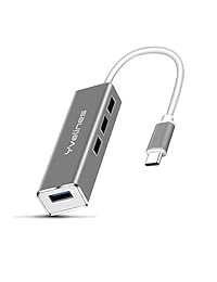 Adaptador USB C a USB 3.0 3 Port Hub con convertidor Ethernet para dispositivos de Hub USB Type C a RJ45 3 puertos USB HUB (Gris)