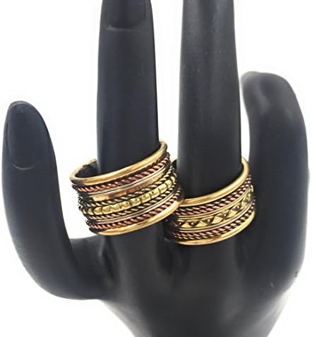 KayJayStyles Set of 2 Handcrafted Healing Copper Therapy Ring