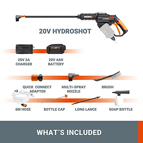 WORX 20V WG630.2 Cordless Pressure Washer, High Flow Brushless