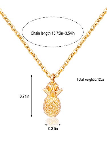 Zealmer Women 16K Gold Plated Pineapple Pendant Necklace