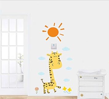 LYR123 Jirafa Jirafa Sol Pegatinas De Pared Calcomanías para Niños