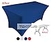 TEKTRUM 6 FT LONG RECTANGULAR STRETCH TABLECLOTH DJ JACKET COVER FOR TRADE SHOW - PREMIUM FABRIC - BLUE COLOR