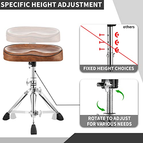 Starfavor Drum Throne Height Adjustable Padded Seat Drum Stool, with