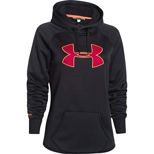 Under Armour Rival Hoodie - Women's Black / Fury / Cyber Orange Small